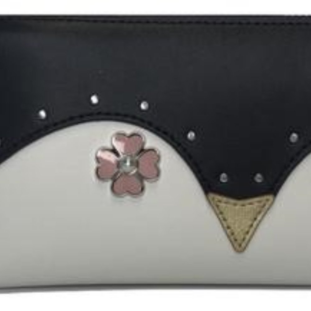 KATE SPADE LARGE CONTINENTAL WALLET FROSTY BLACK - Picture 2 of 7